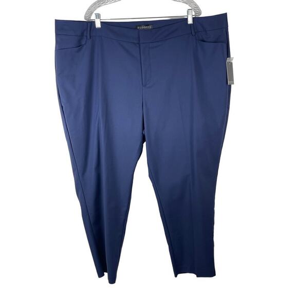 Eloquii Navy Blue Straight Leg Trouser Pants Office Career Wear Women's 26 R NEW - Picture 1 of 11